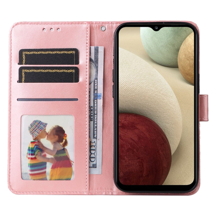For Samsung Galaxy A12 4G / 5G Embossed Sunflower Leather Phone Case