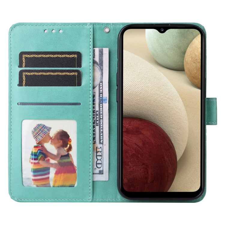 For Samsung Galaxy A12 4G / 5G Embossed Sunflower Leather Phone Case