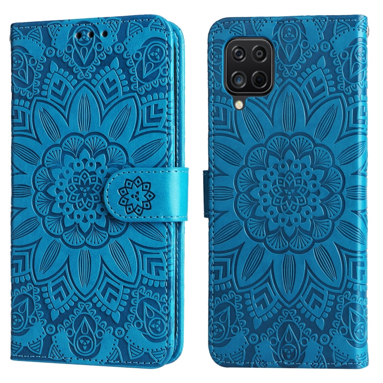 For Samsung Galaxy A12 4G / 5G Embossed Sunflower Leather Phone Case