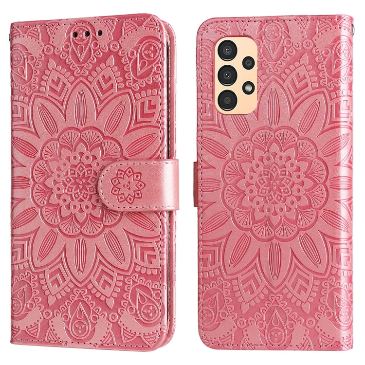 For Samsung Galaxy A13 4G Embossed Sunflower Leather Phone Case