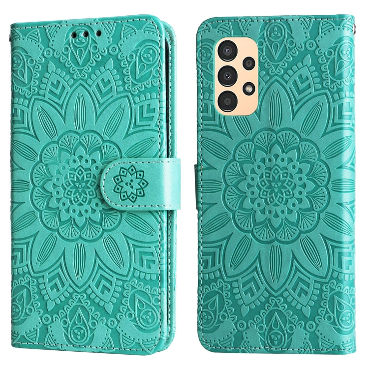 For Samsung Galaxy A13 4G Embossed Sunflower Leather Phone Case
