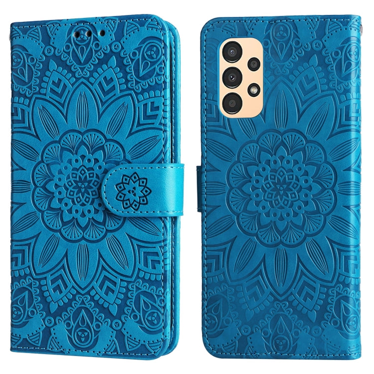 For Samsung Galaxy A13 4G Embossed Sunflower Leather Phone Case