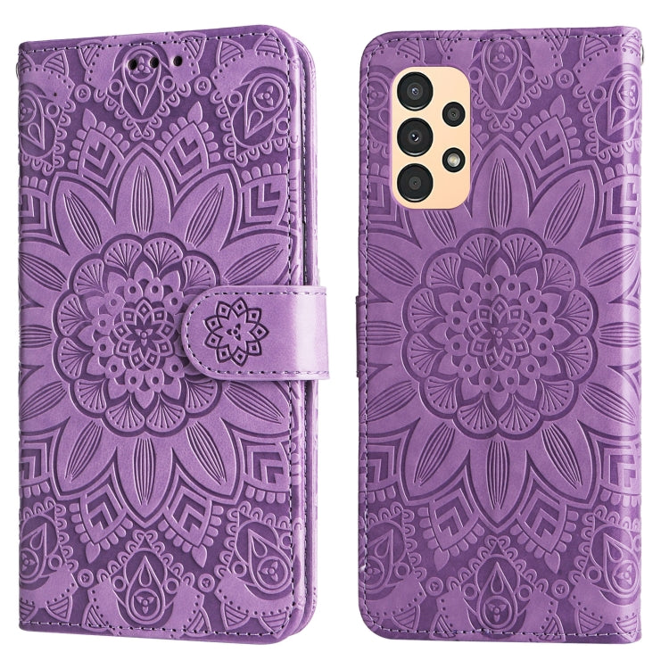 For Samsung Galaxy A13 4G Embossed Sunflower Leather Phone Case