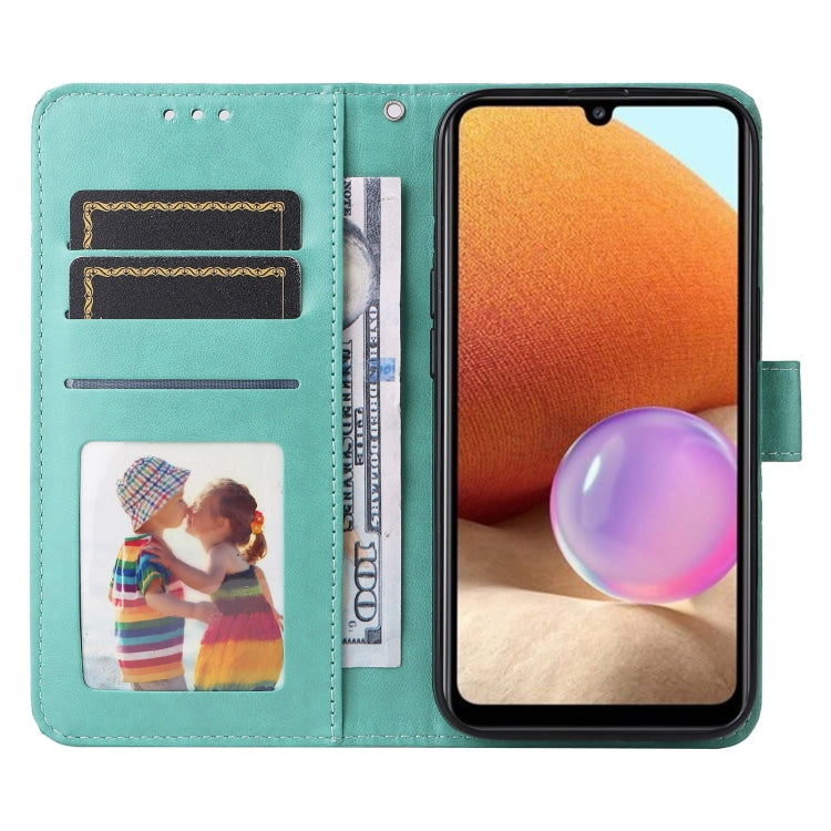 For Samsung Galaxy A32 4G Embossed Sunflower Leather Phone Case