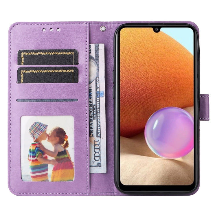 For Samsung Galaxy A32 4G Embossed Sunflower Leather Phone Case