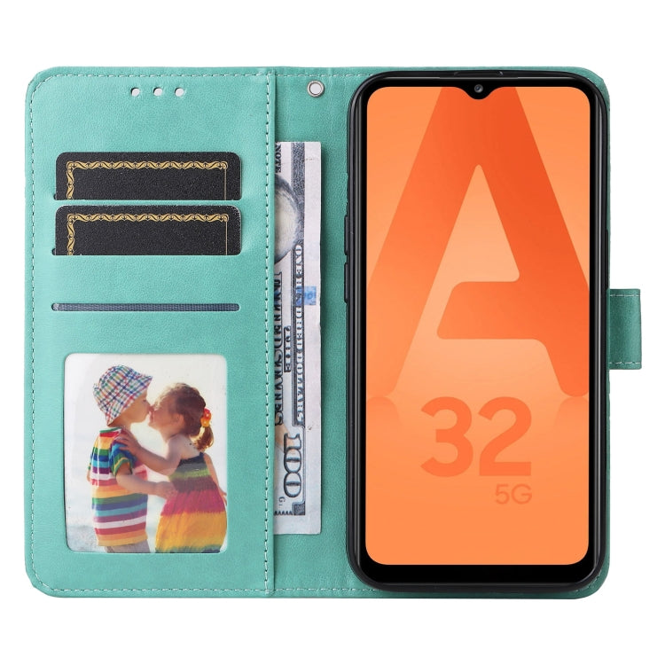 For Samsung Galaxy A32 5G Embossed Sunflower Leather Phone Case