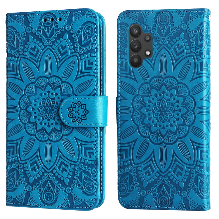 For Samsung Galaxy A32 5G Embossed Sunflower Leather Phone Case