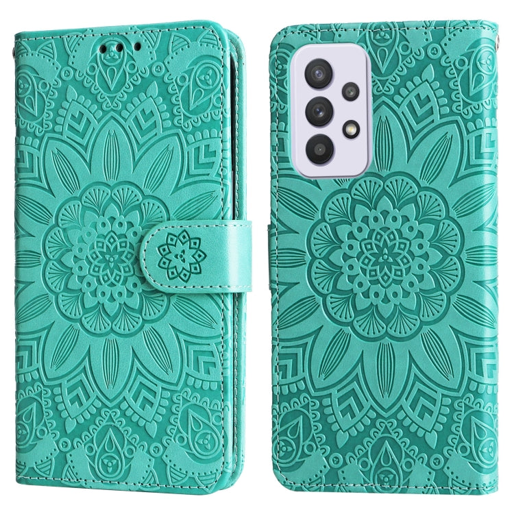 For Samsung Galaxy A33 5G Embossed Sunflower Leather Phone Case