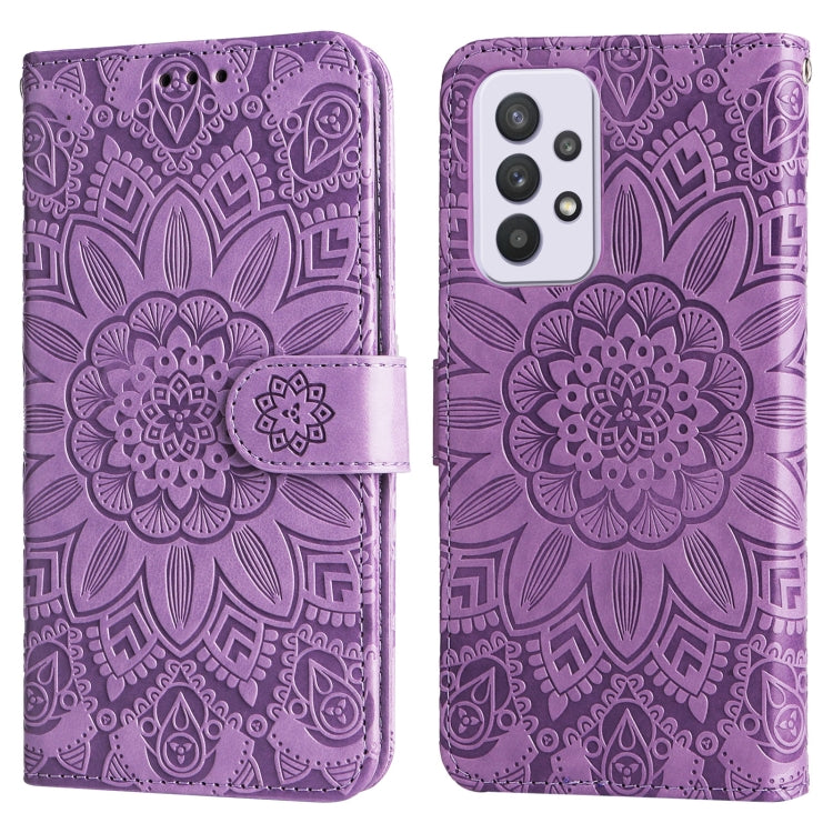 For Samsung Galaxy A33 5G Embossed Sunflower Leather Phone Case