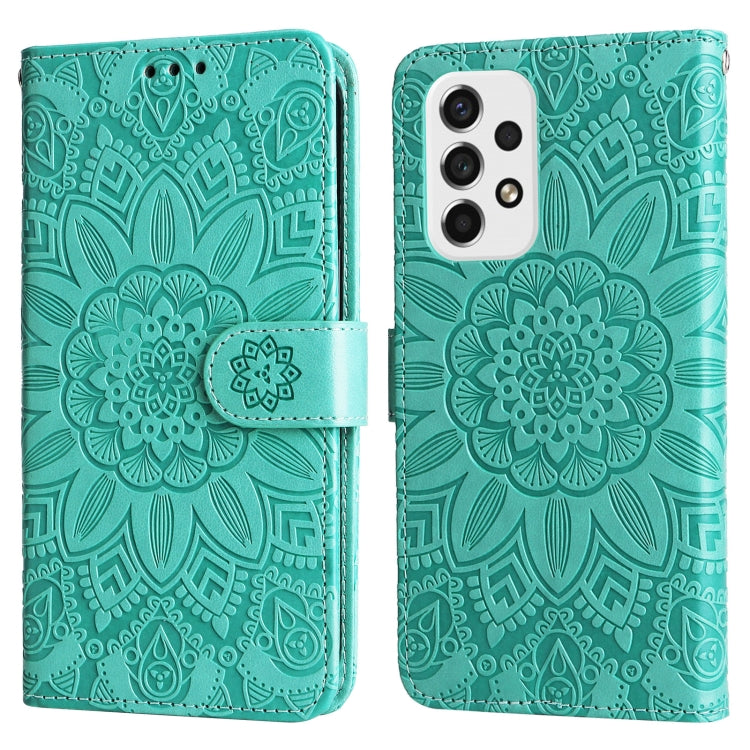 For Samsung Galaxy A73 5G Embossed Sunflower Leather Phone Case