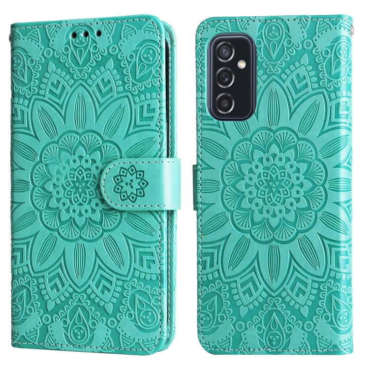For Samsung Galaxy M52 5G Embossed Sunflower Leather Phone Case