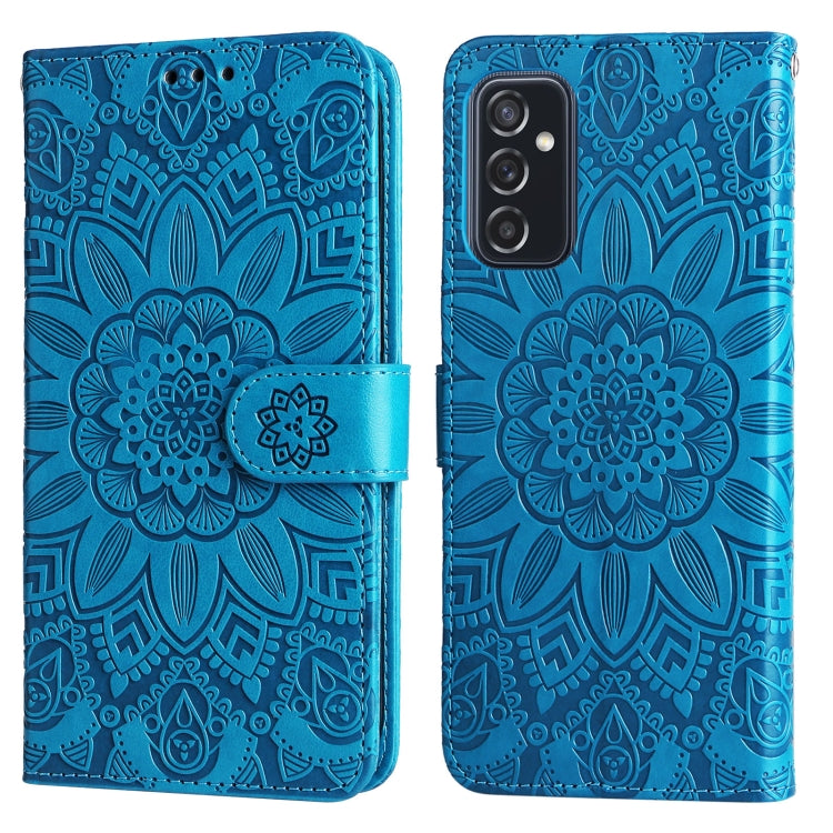 For Samsung Galaxy M52 5G Embossed Sunflower Leather Phone Case