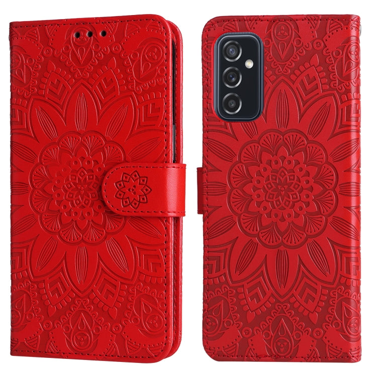 For Samsung Galaxy M52 5G Embossed Sunflower Leather Phone Case