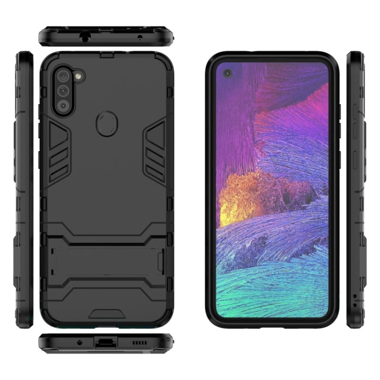 For Galaxy A11 Shockproof PC + TPU Case with Holder