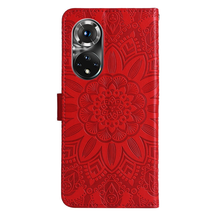 For Honor 50 Pro / Huawei nova 9 Pro Embossed Sunflower Leather Phone Case