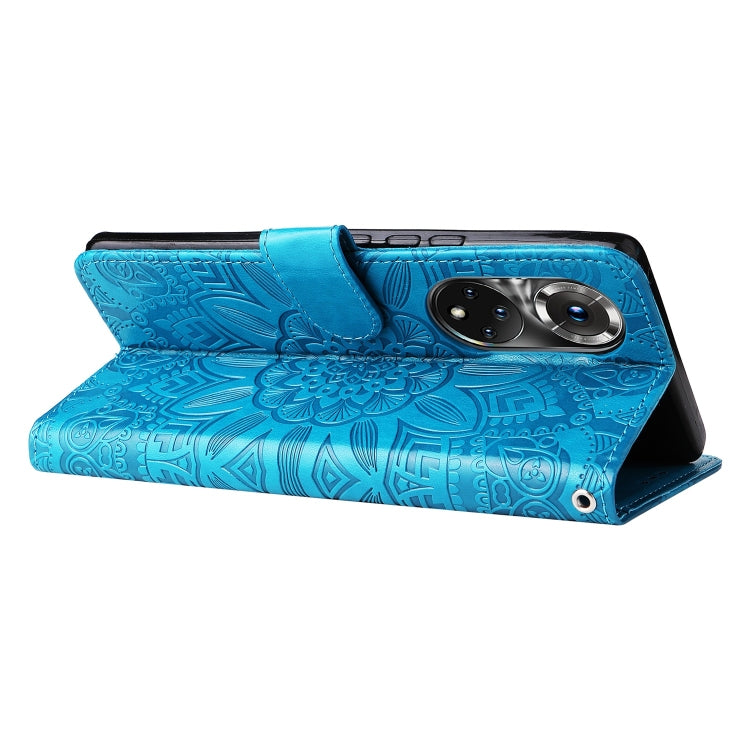 For Honor 50 Pro / Huawei nova 9 Pro Embossed Sunflower Leather Phone Case