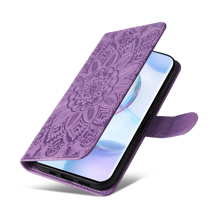 For Honor 50 Pro / Huawei nova 9 Pro Embossed Sunflower Leather Phone Case