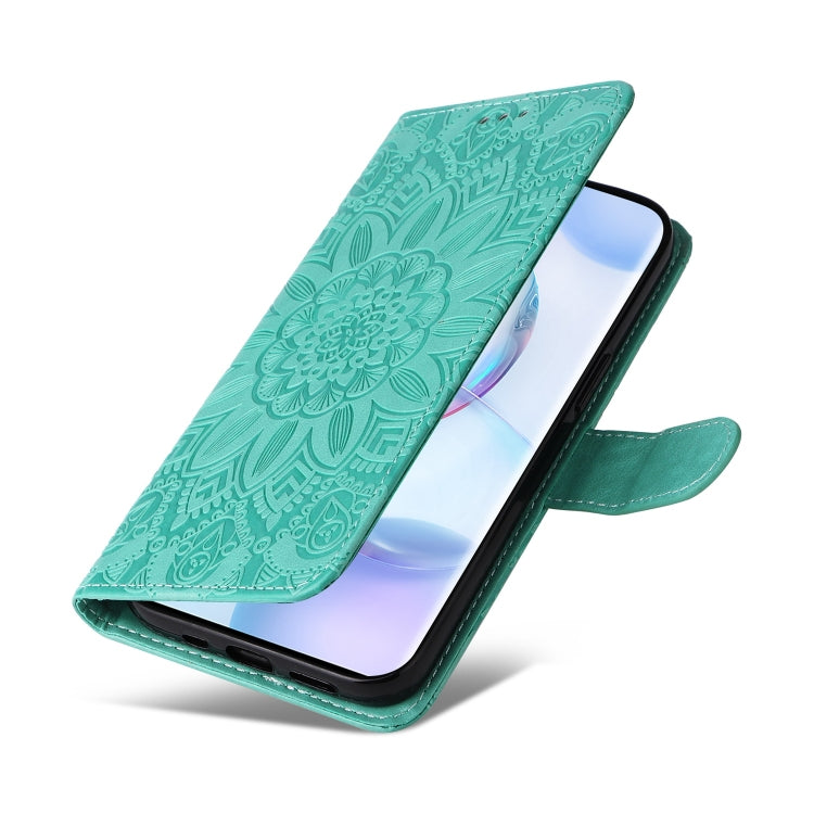 For Honor 50 Pro / Huawei nova 9 Pro Embossed Sunflower Leather Phone Case