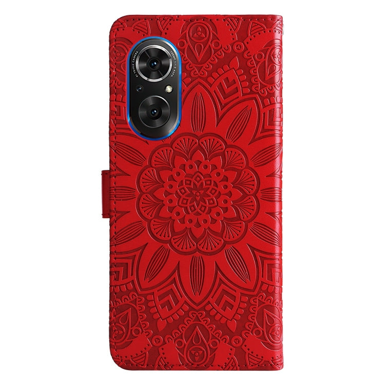 For Honor 50 SE / Huawei nova 9 SE Embossed Sunflower Leather Phone Case