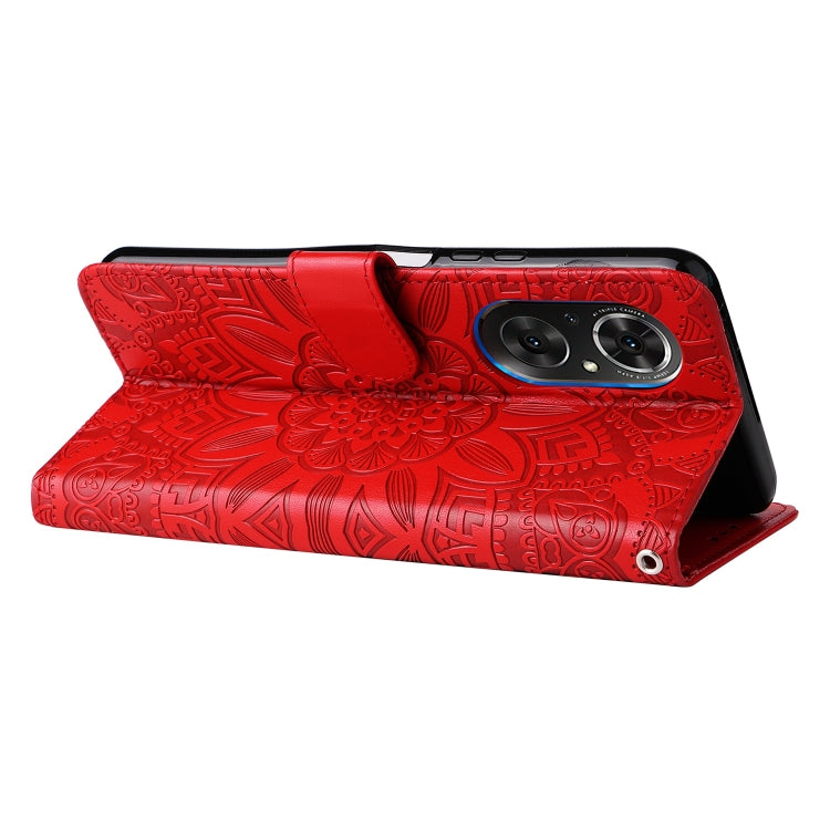 For Honor 50 SE / Huawei nova 9 SE Embossed Sunflower Leather Phone Case