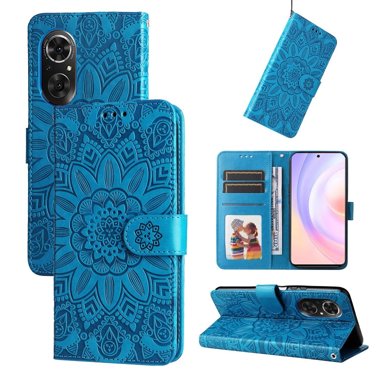 For Honor 50 SE / Huawei nova 9 SE Embossed Sunflower Leather Phone Case