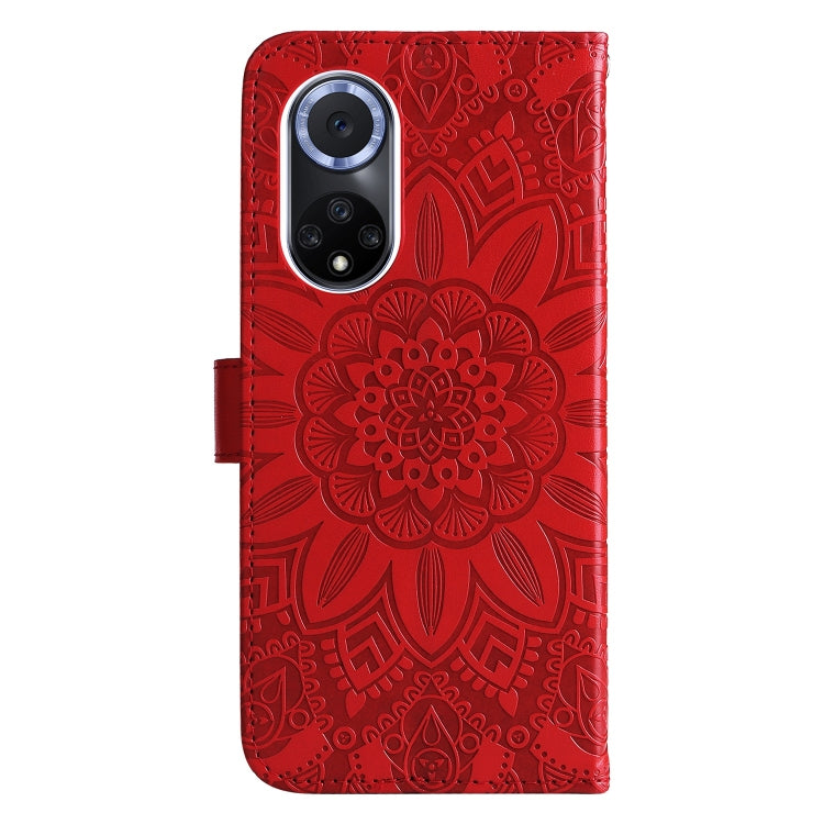 For Honor 50 / Huawei nova 9 Embossed Sunflower Leather Phone Case