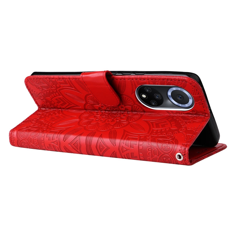 For Honor 50 / Huawei nova 9 Embossed Sunflower Leather Phone Case