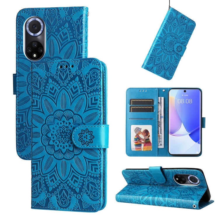 For Honor 50 / Huawei nova 9 Embossed Sunflower Leather Phone Case
