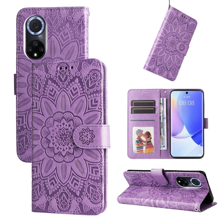 For Honor 50 / Huawei nova 9 Embossed Sunflower Leather Phone Case