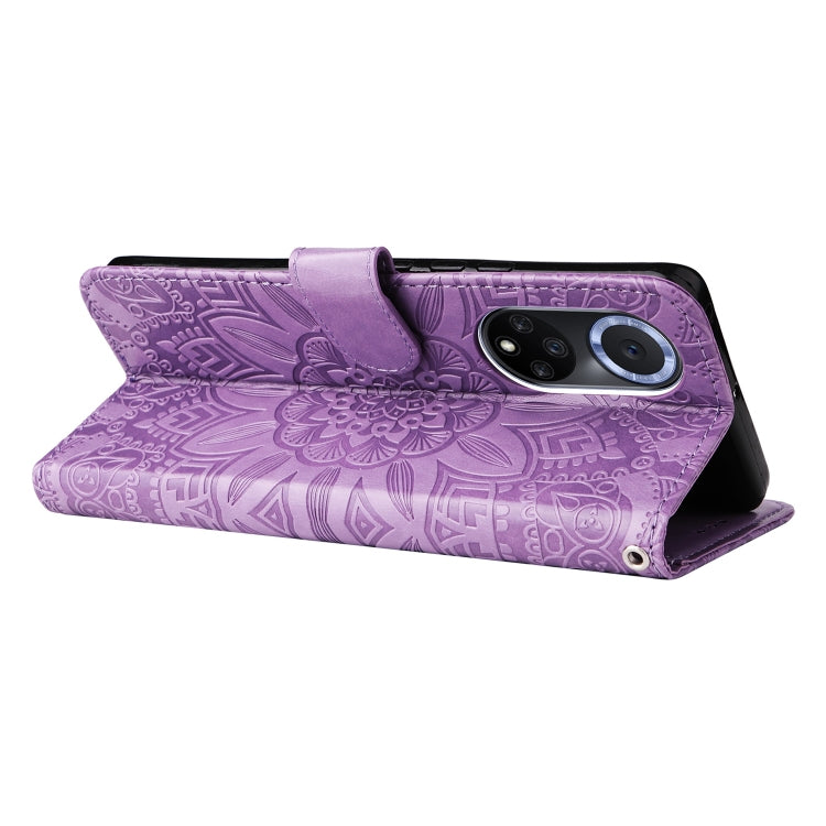 For Honor 50 / Huawei nova 9 Embossed Sunflower Leather Phone Case