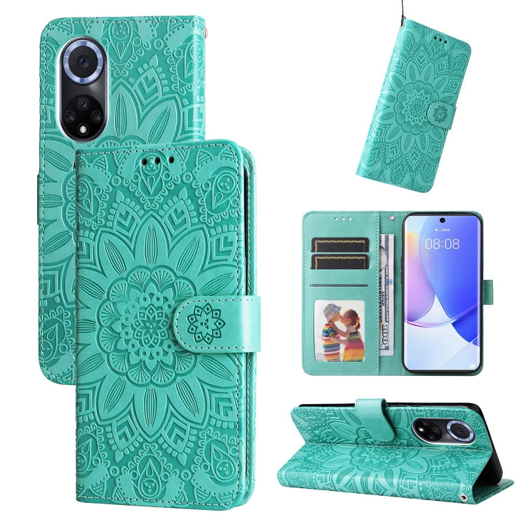 For Honor 50 / Huawei nova 9 Embossed Sunflower Leather Phone Case