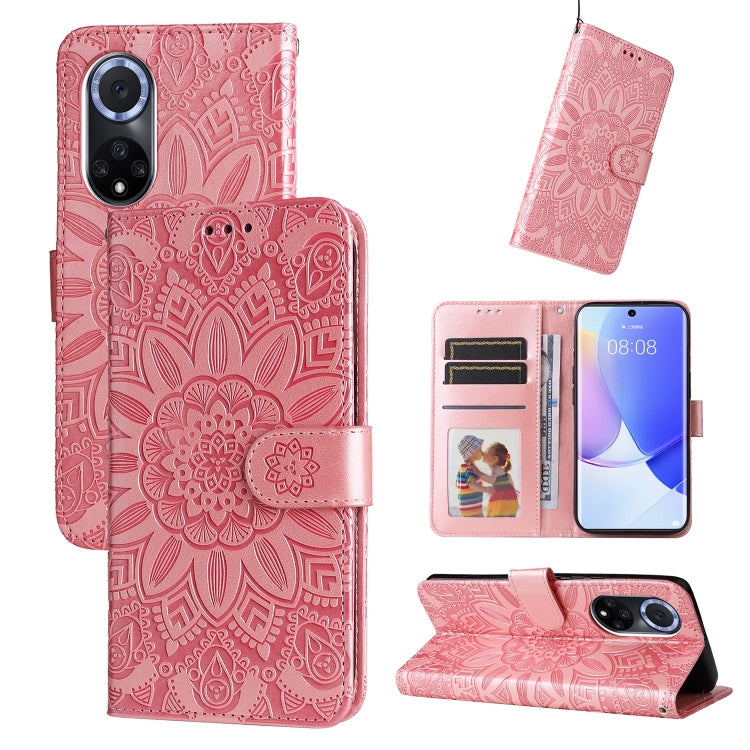 For Honor 50 / Huawei nova 9 Embossed Sunflower Leather Phone Case
