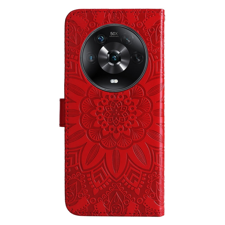 For Honor Magic4 / Magic4 Pro Embossed Sunflower Leather Phone Case