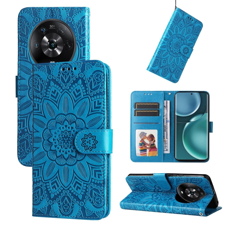 For Honor Magic4 / Magic4 Pro Embossed Sunflower Leather Phone Case