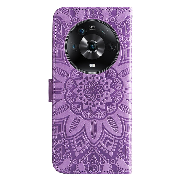 For Honor Magic4 / Magic4 Pro Embossed Sunflower Leather Phone Case