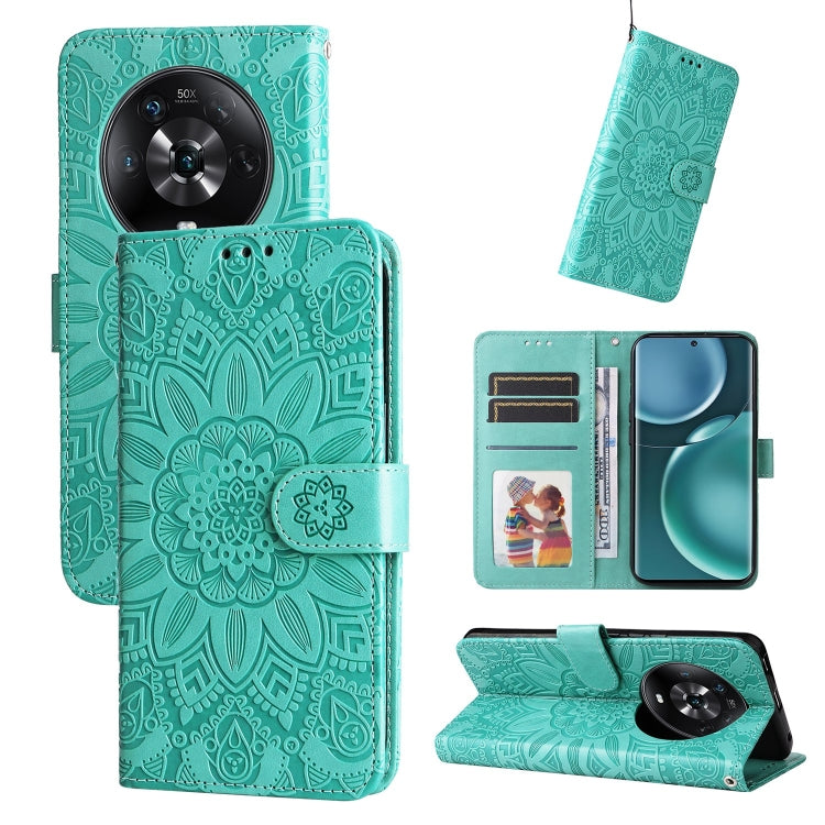 For Honor Magic4 / Magic4 Pro Embossed Sunflower Leather Phone Case