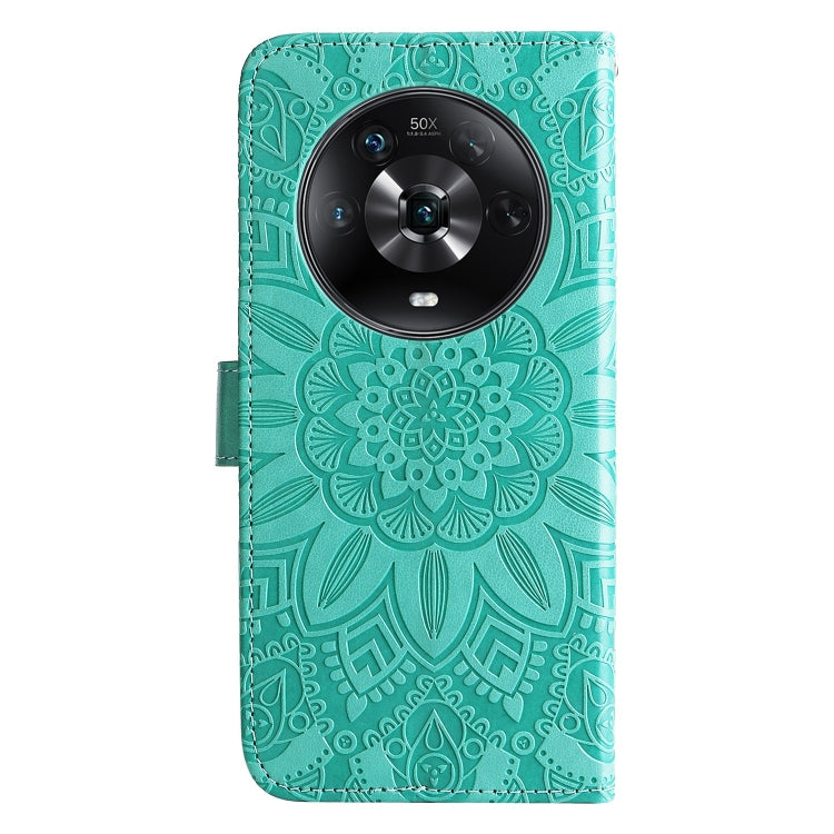 For Honor Magic4 / Magic4 Pro Embossed Sunflower Leather Phone Case