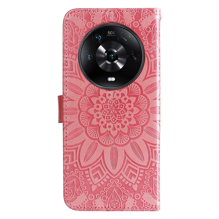 For Honor Magic4 / Magic4 Pro Embossed Sunflower Leather Phone Case