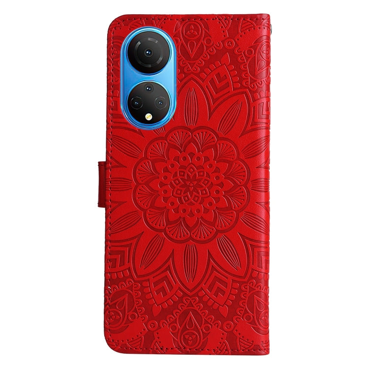 For Honor X7 / Honor Play 30 Embossed Sunflower Leather Phone Case