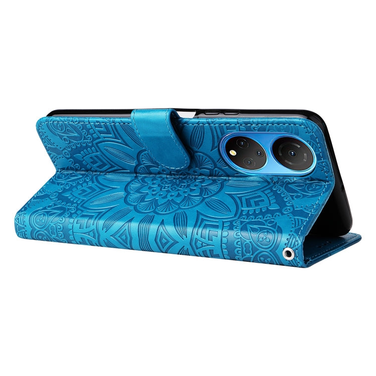 For Honor X7 / Honor Play 30 Embossed Sunflower Leather Phone Case