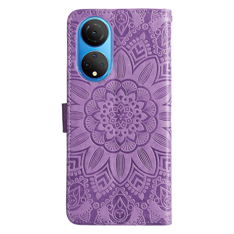 For Honor X7 / Honor Play 30 Embossed Sunflower Leather Phone Case