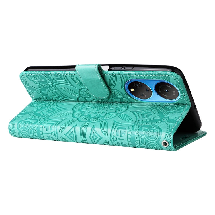 For Honor X7 / Honor Play 30 Embossed Sunflower Leather Phone Case