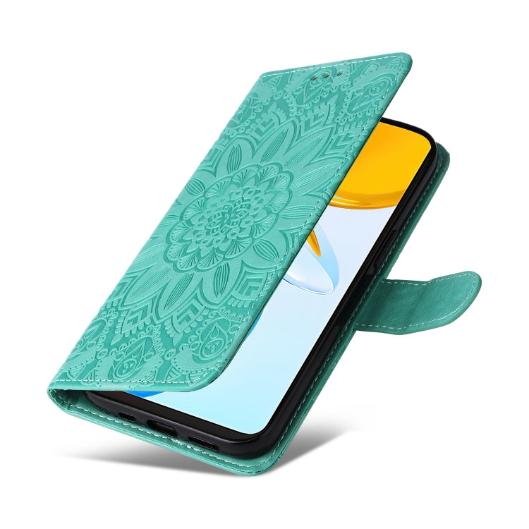 For Honor X7 / Honor Play 30 Embossed Sunflower Leather Phone Case