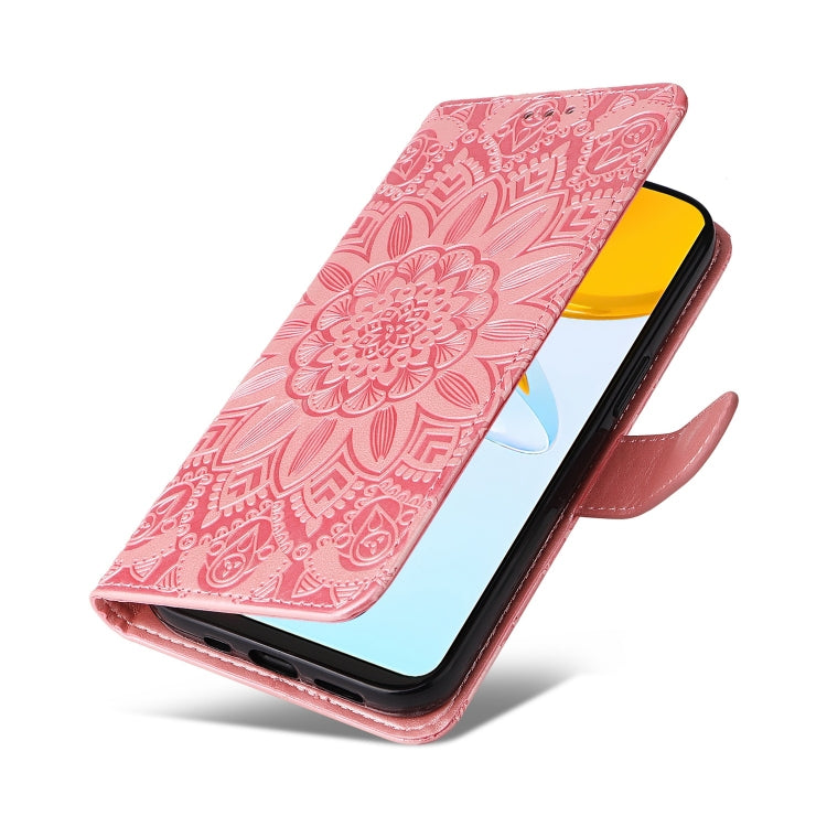 For Honor X7 / Honor Play 30 Embossed Sunflower Leather Phone Case