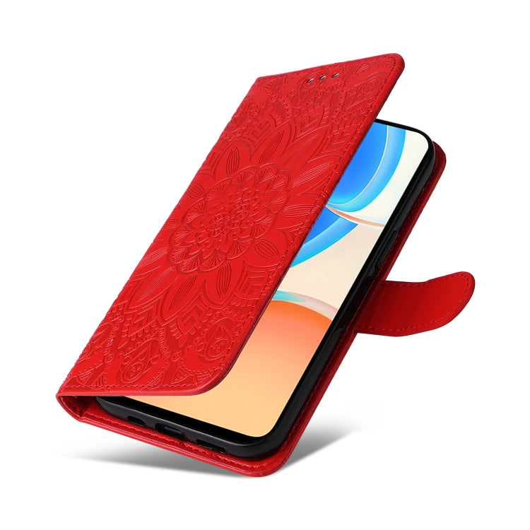For Honor X8 / X30i Embossed Sunflower Leather Phone Case
