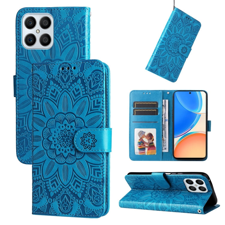 For Honor X8 / X30i Embossed Sunflower Leather Phone Case
