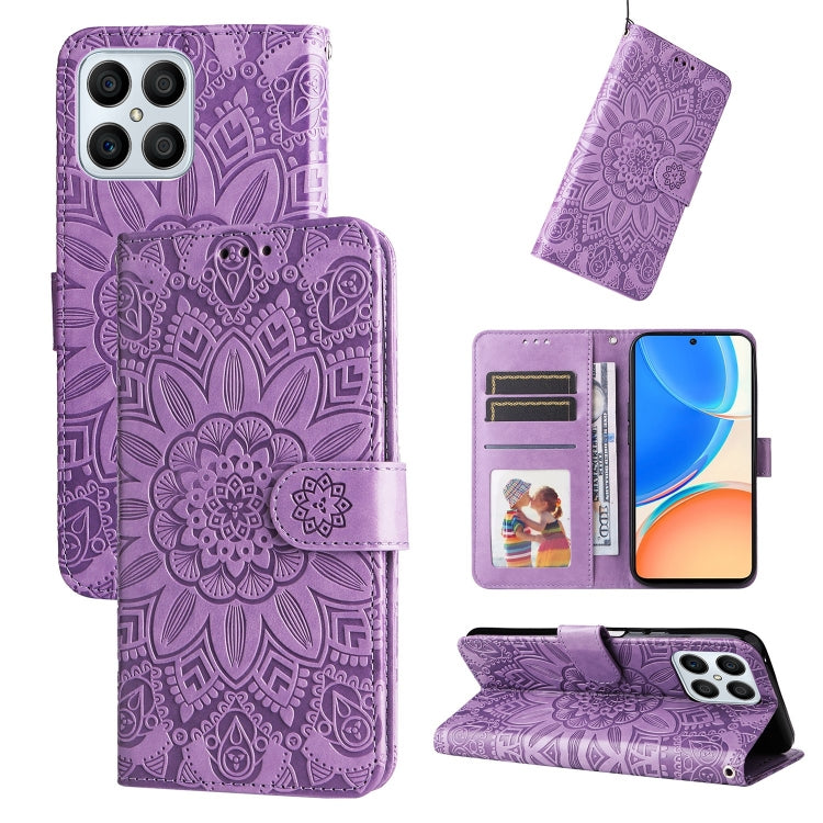 For Honor X8 / X30i Embossed Sunflower Leather Phone Case
