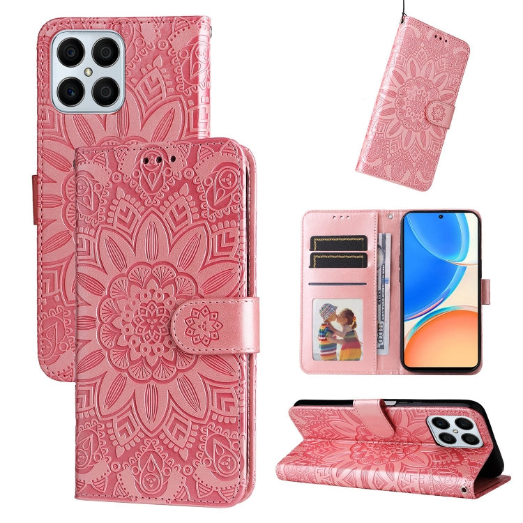 For Honor X8 / X30i Embossed Sunflower Leather Phone Case