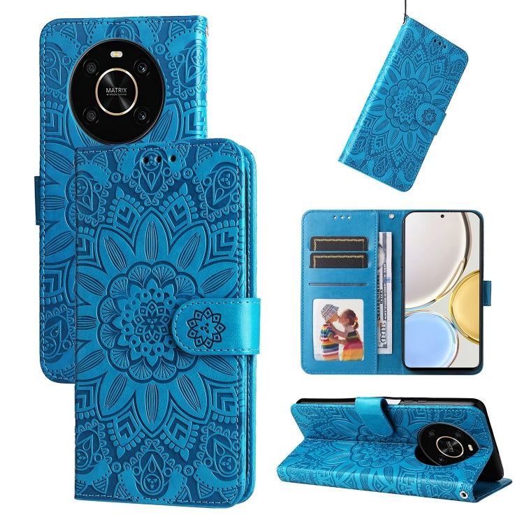 For Honor X30 / X9 5G / 4G Embossed Sunflower Leather Phone Case