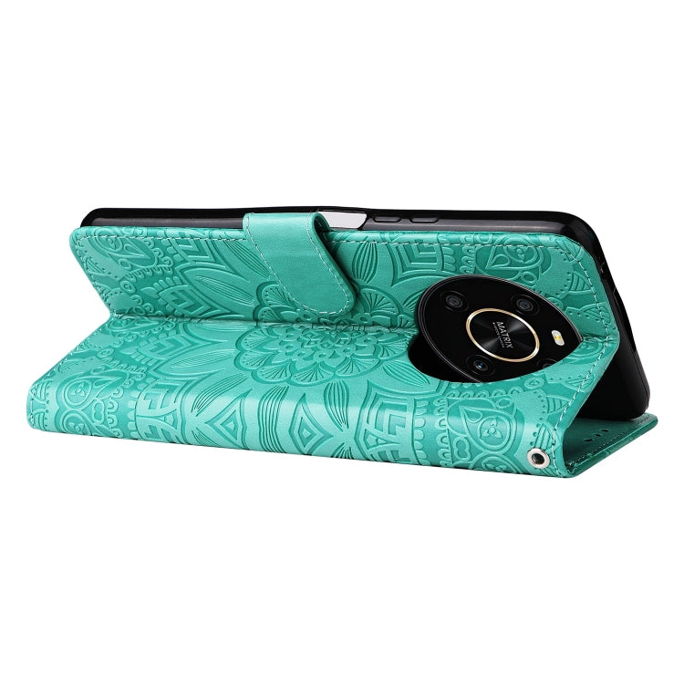 For Honor X30 / X9 5G / 4G Embossed Sunflower Leather Phone Case